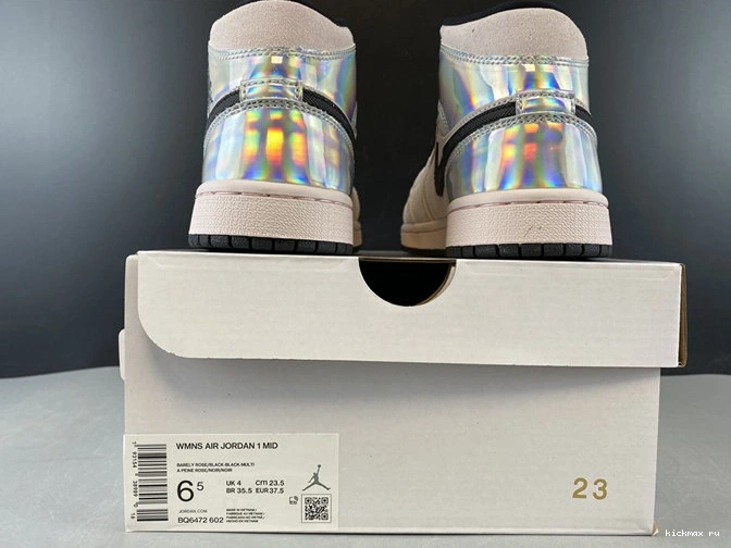 Rep MAX ComfortFit Jordan1 Mid Dirty Iridescent Powder BQ6472- 3746 1026